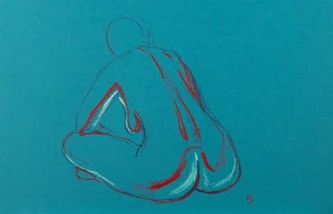 Seated figure, back view by Riley Adamson