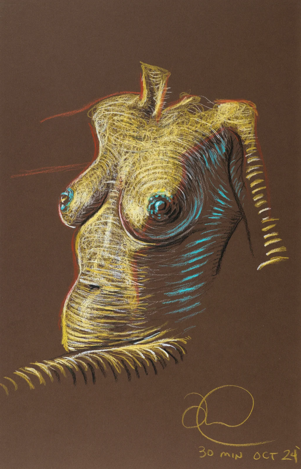 Seated figure, front view by Riley Adamson