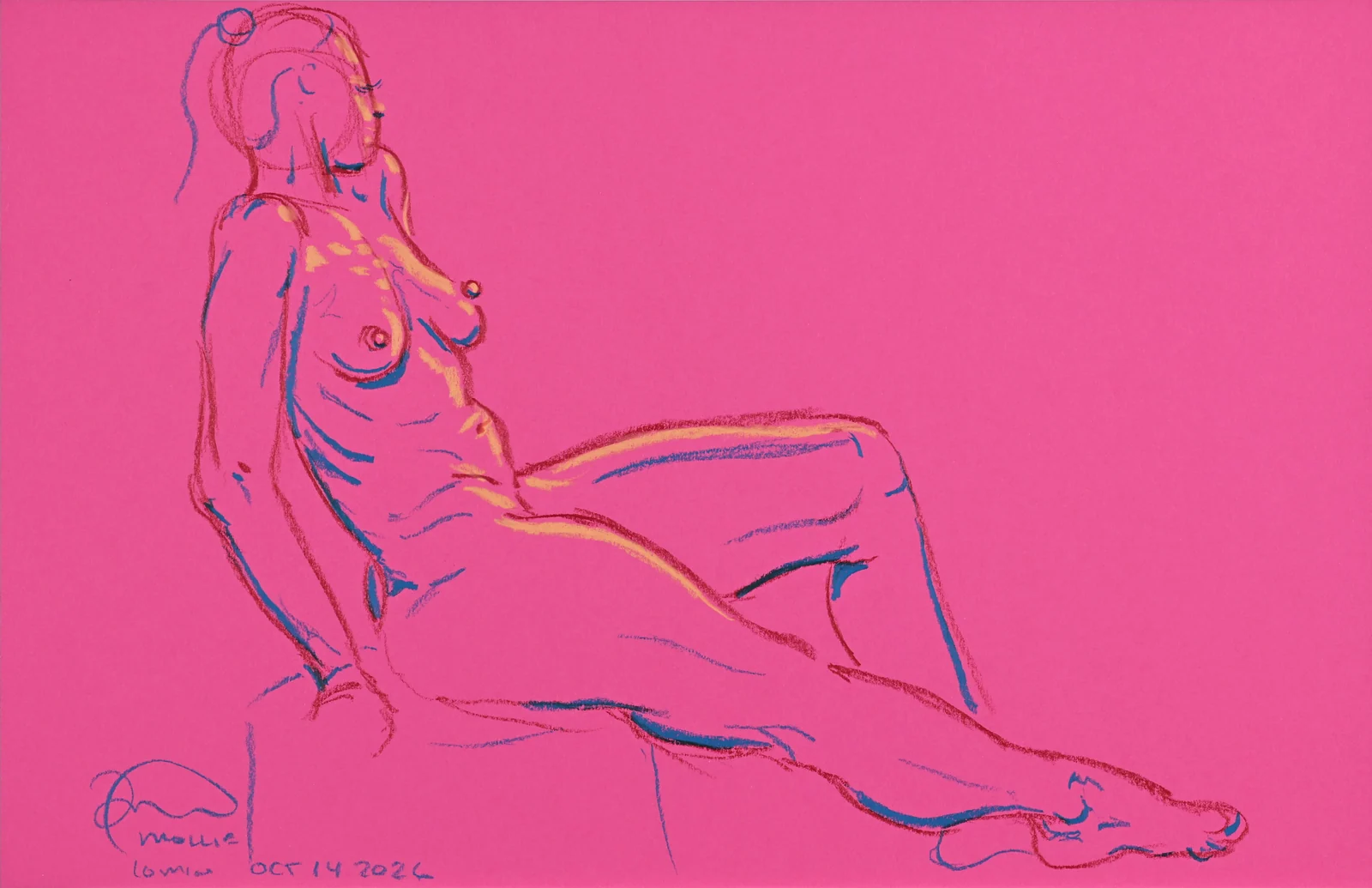 Seated figure, front view by Riley Adamson