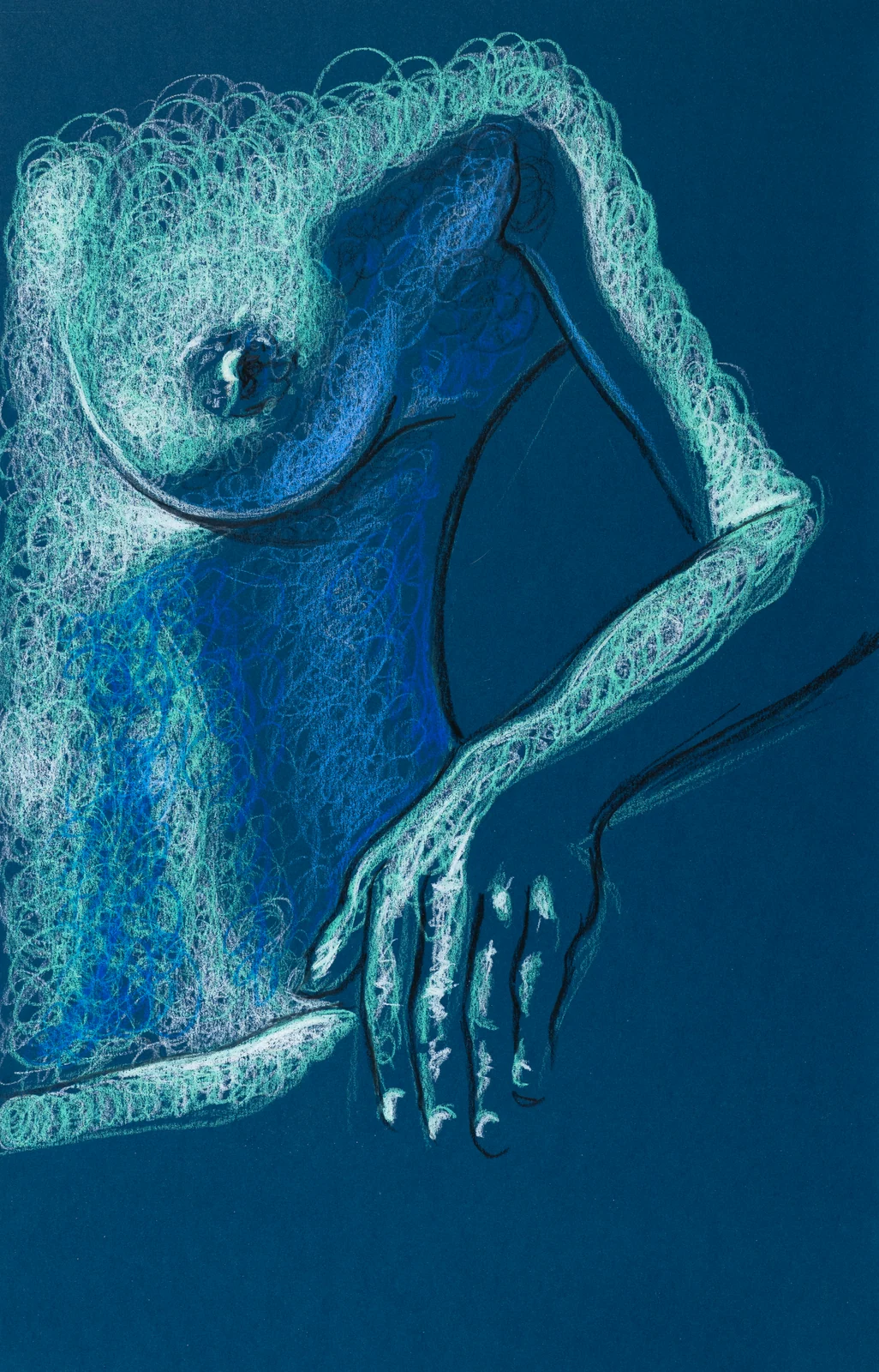 Seated figure, side view by Riley Adamson