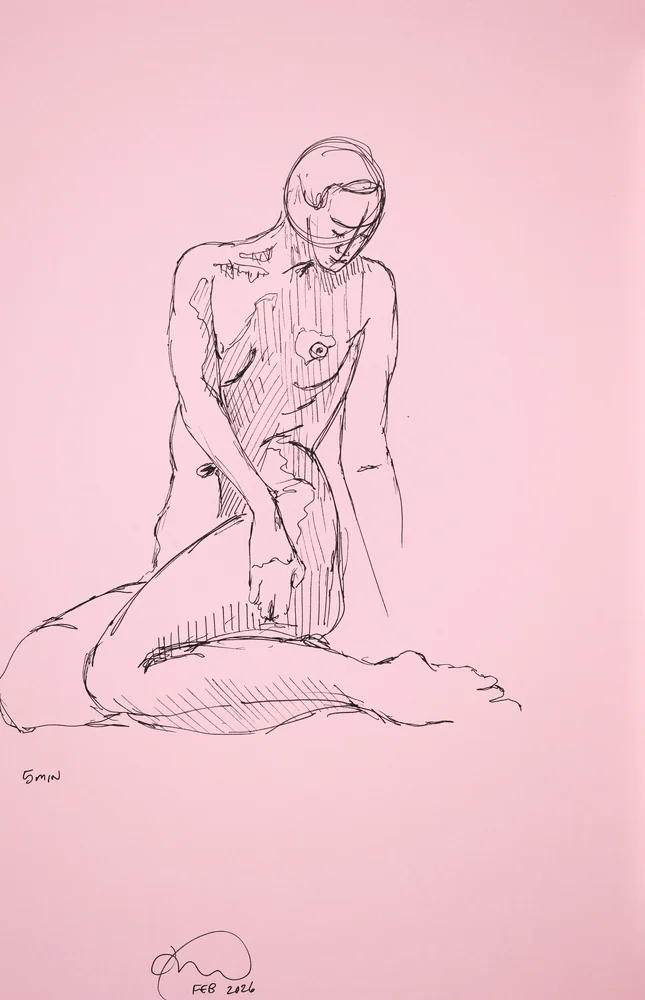 Seated figure, front view by Riley Adamson