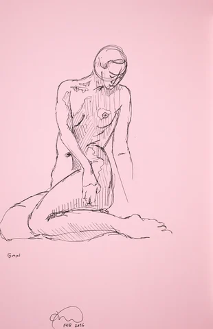 Seated figure, front view by Riley Adamson