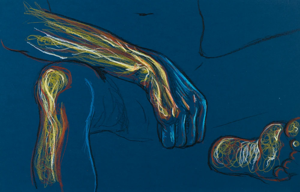 Seated figure, front view by Riley Adamson