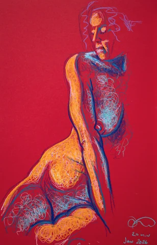 Seated figure, front view by Riley Adamson