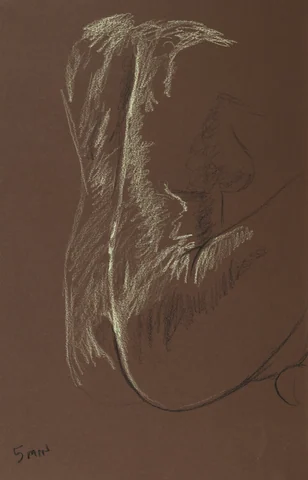 Seated figure, side view by Riley Adamson