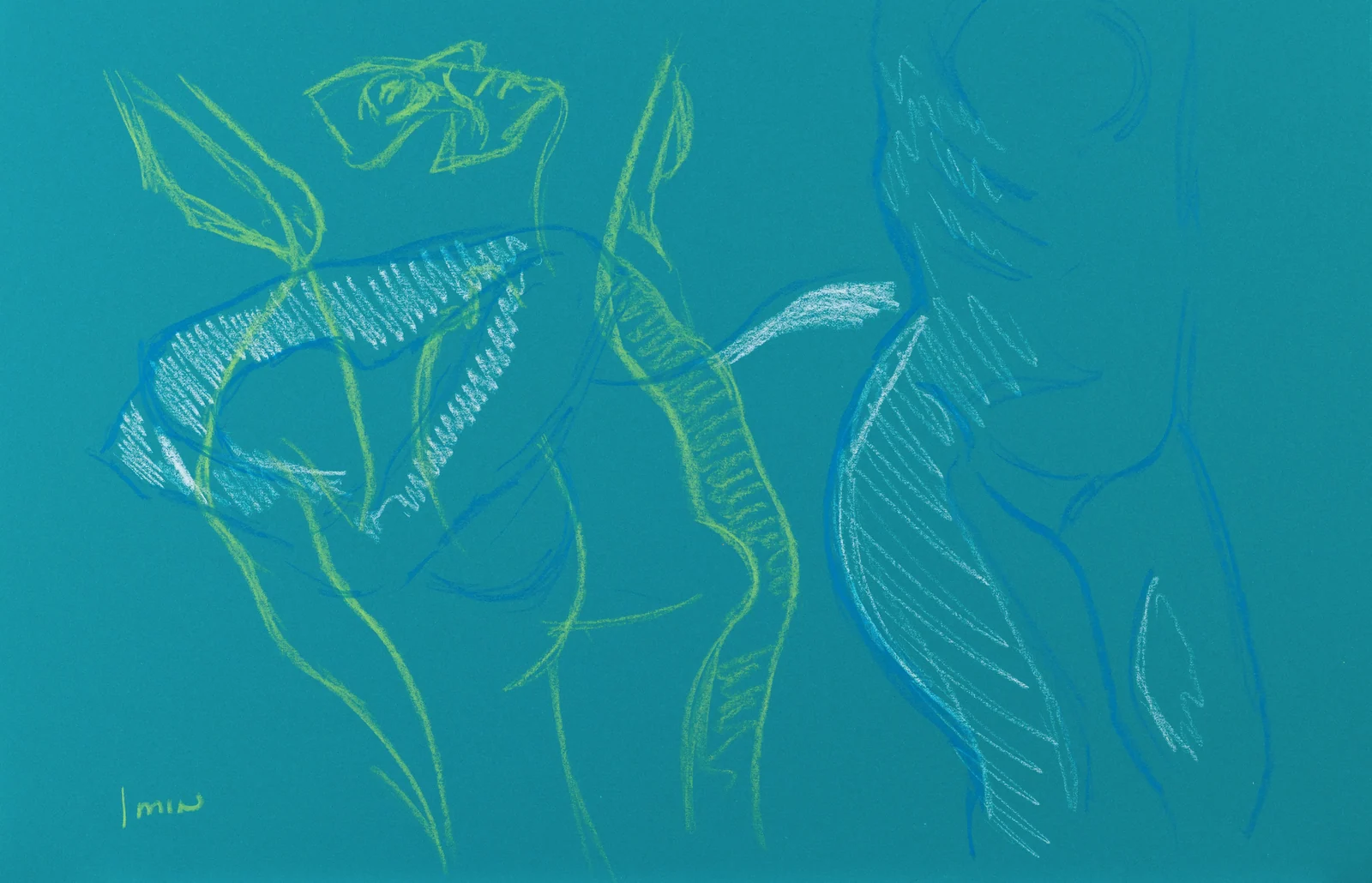 Gesture sheet, 2 poses by Riley Adamson