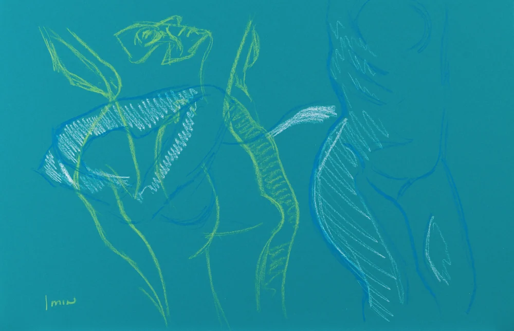 Gesture sheet, 2 poses by Riley Adamson