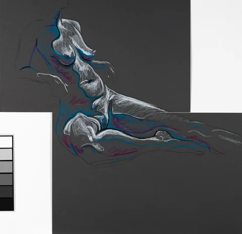 Seated figure, side view by Riley Adamson