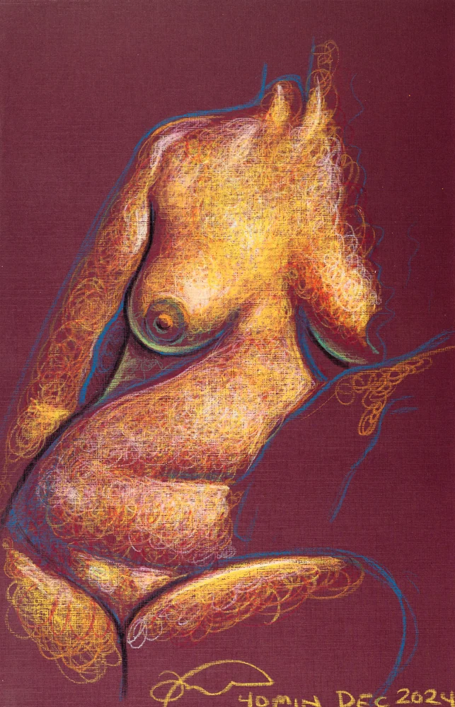 Lying-side figure, front view by Riley Adamson