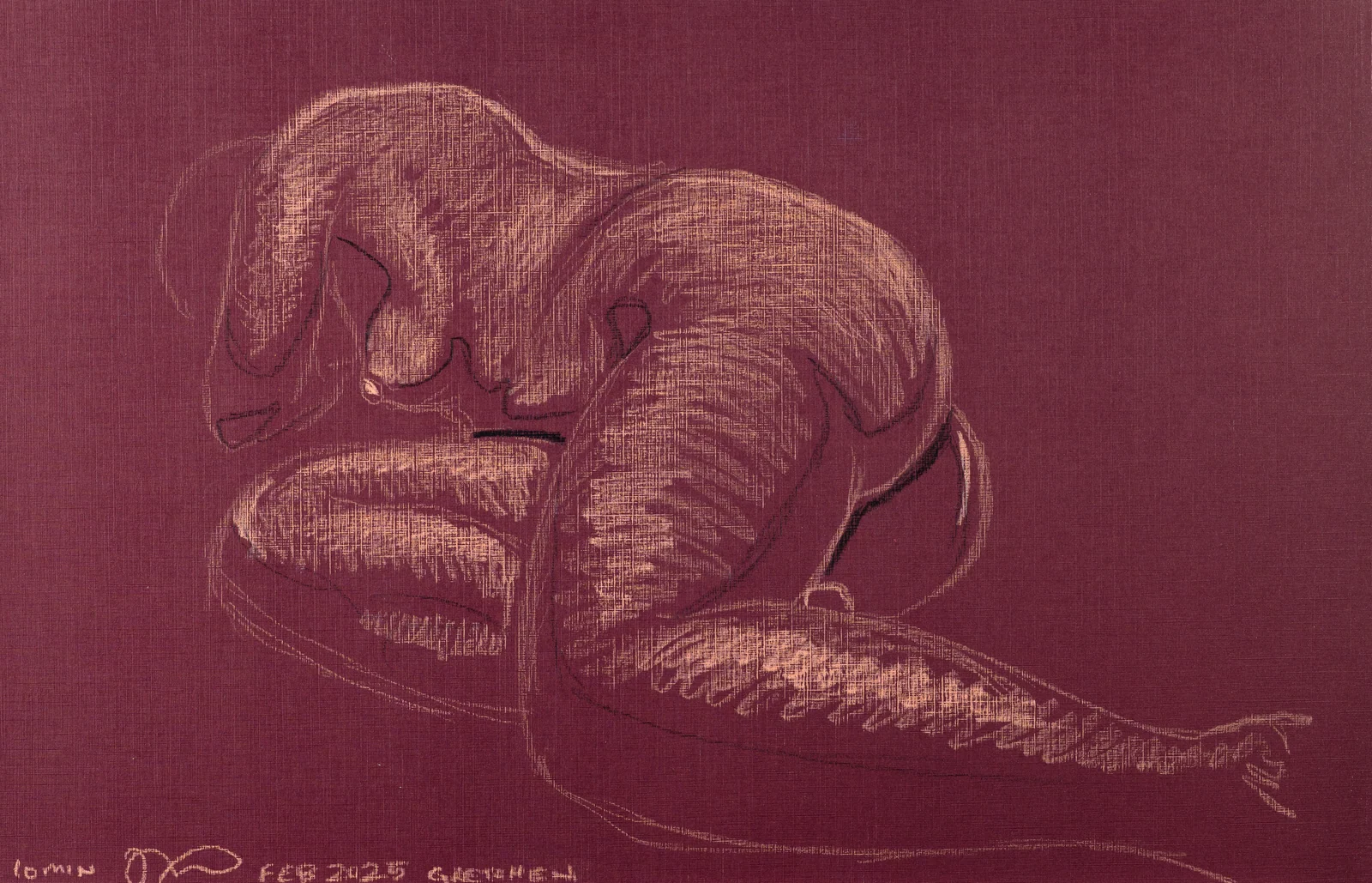 Figure drawing, side view by Riley Adamson