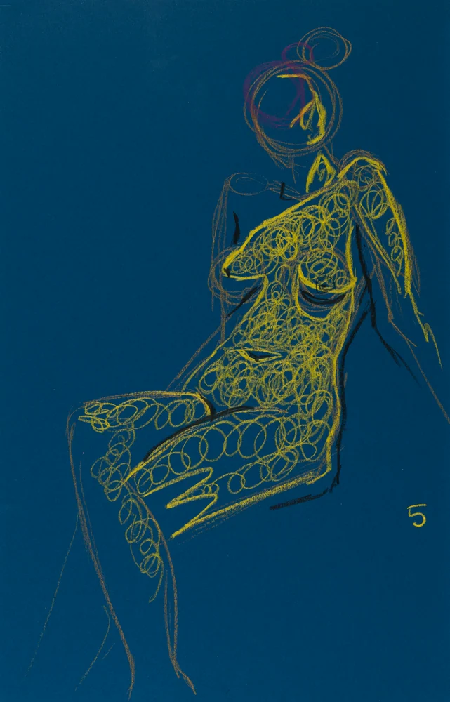 Seated figure, front view by Riley Adamson