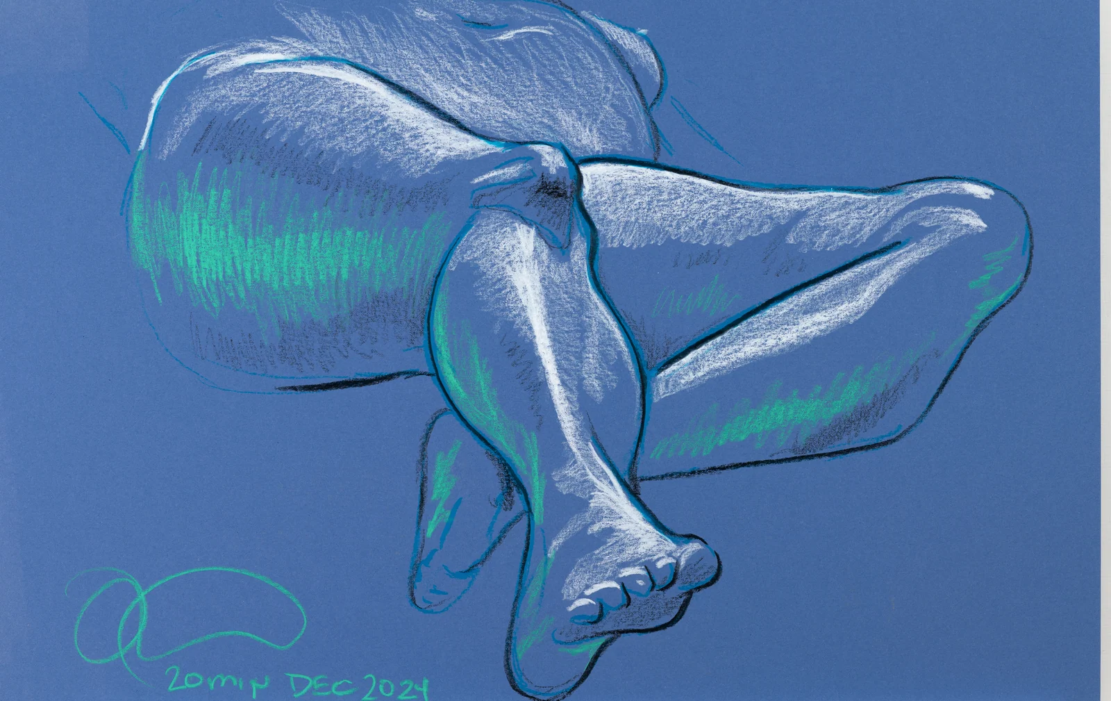 Seated figure, from-below view by Riley Adamson
