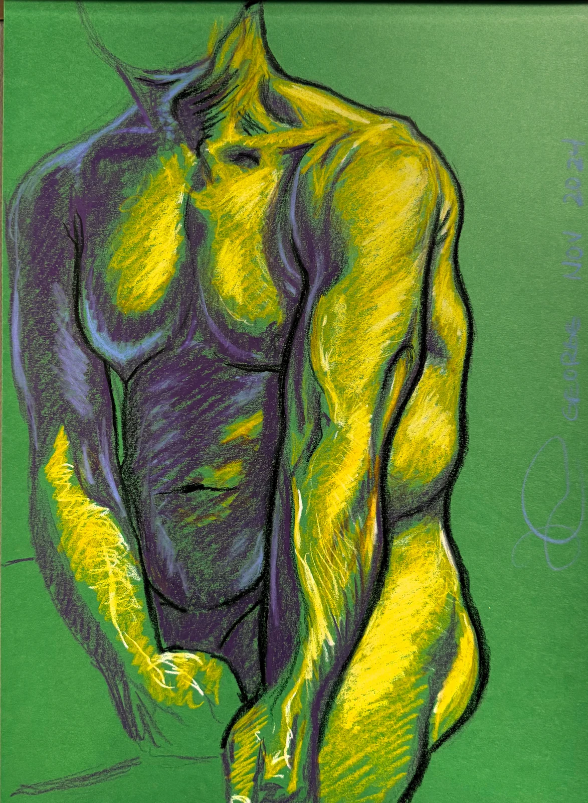 Crouching figure, front view by Riley Adamson