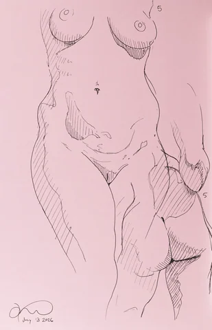 Seated figure, front view by Riley Adamson