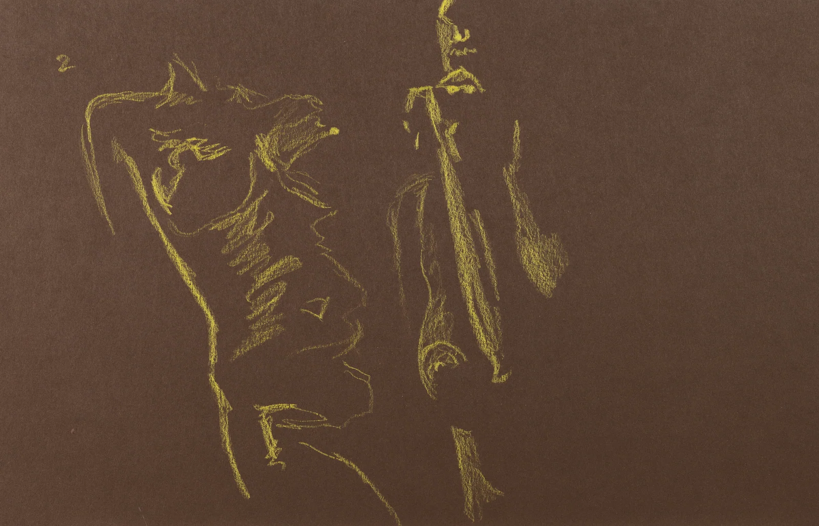 Gesture sheet, 2 poses by Riley Adamson