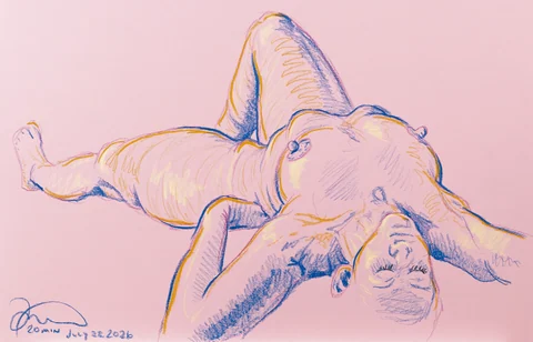 Lying-supine figure, from-above view by Riley Adamson