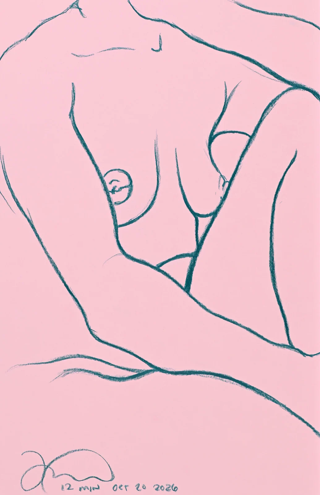 Seated portrait, side view by Riley Adamson
