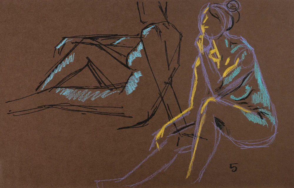Gesture sheet, 2 poses by Riley Adamson