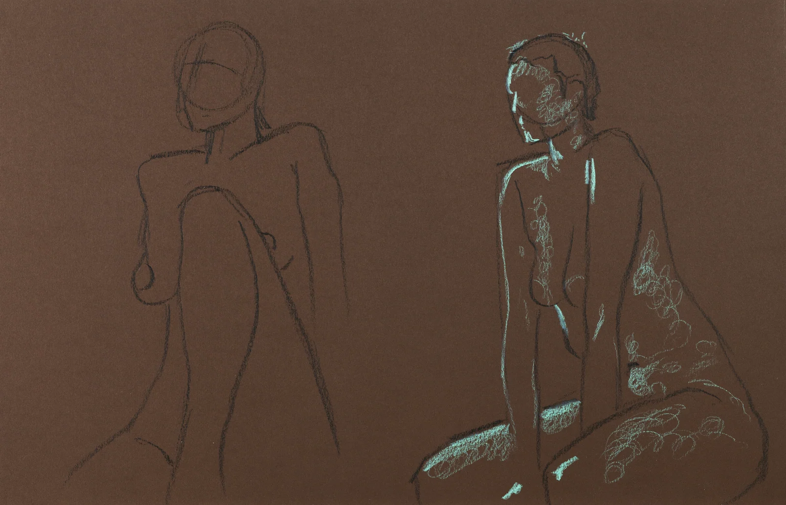 Seated figure, side view by Riley Adamson