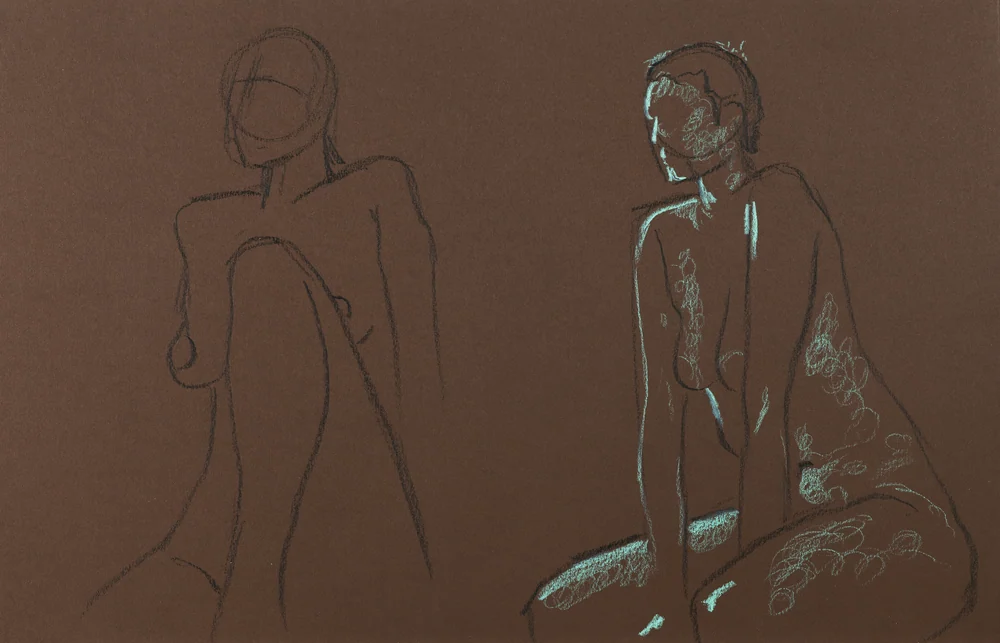 Seated figure, side view by Riley Adamson