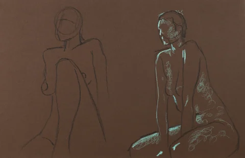 Seated figure, side view by Riley Adamson