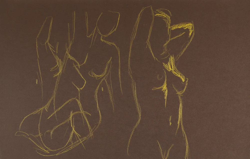 Gesture sheet, 2 poses by Riley Adamson