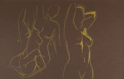 Gesture sheet, 2 poses by Riley Adamson