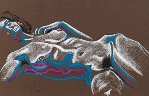 Lying-supine figure, front view