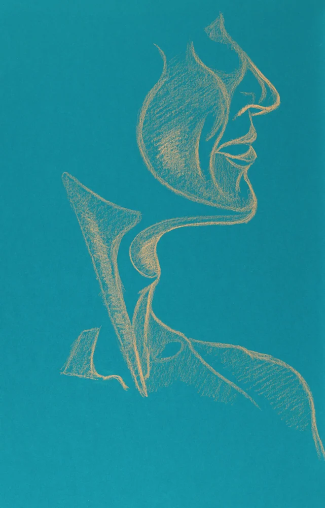 Seated figure, side view by Riley Adamson