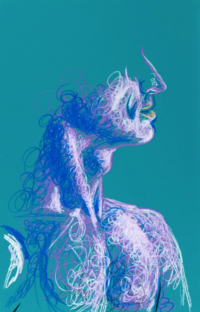 Seated figure, side view by Riley Adamson