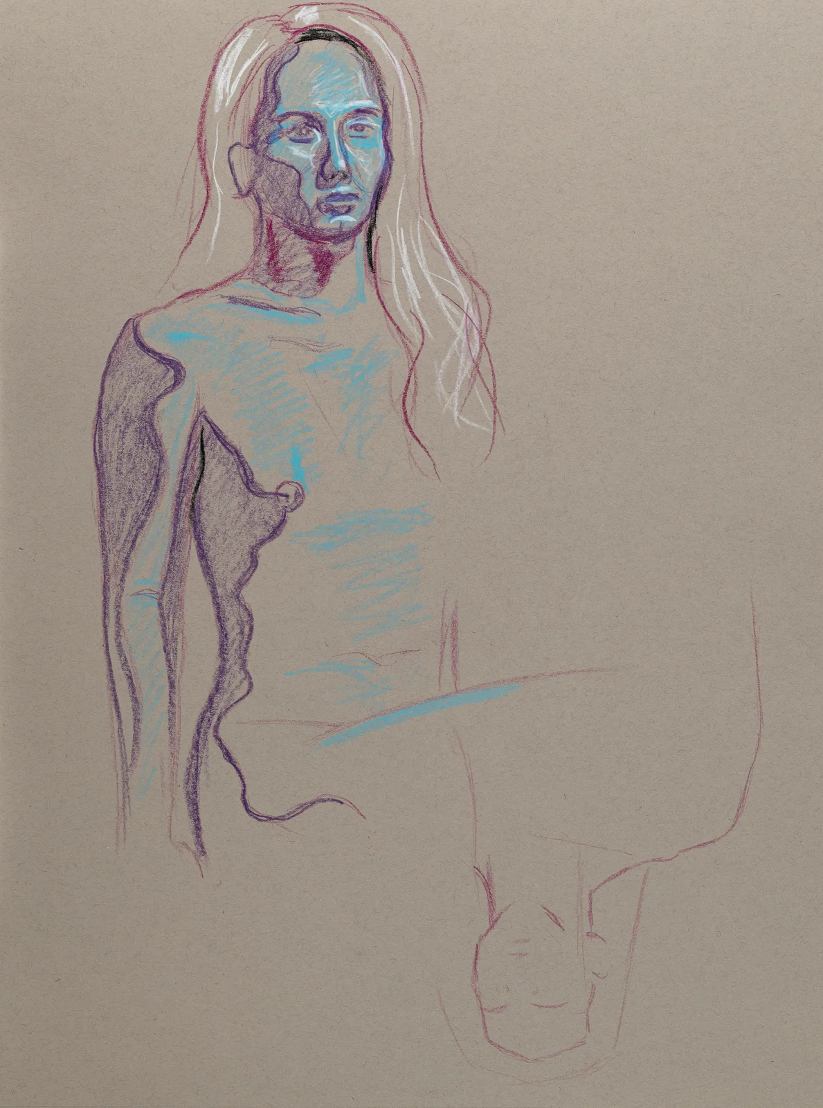 Seated figure, front view by Riley Adamson