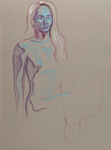 Seated figure, front view