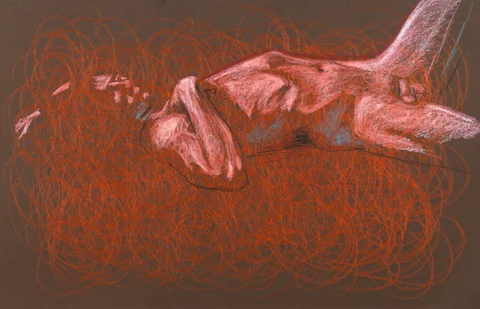 Lying-supine figure, side view by Riley Adamson