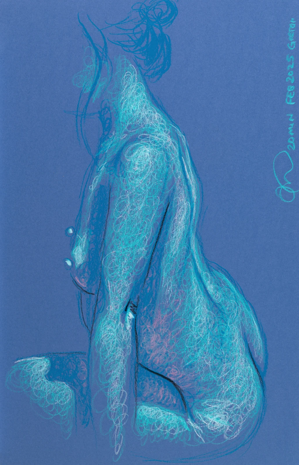 Seated figure, side view by Riley Adamson