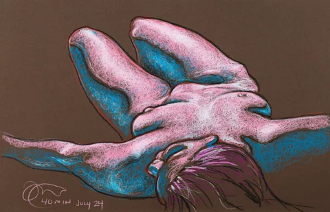 Lying-supine figure, from-above view by Riley Adamson