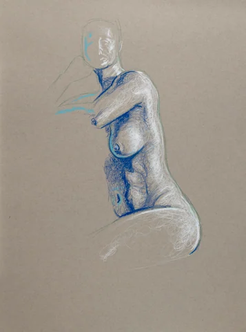 Seated figure, front view by Riley Adamson
