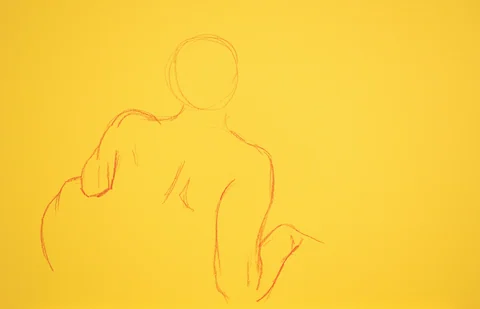 Seated figure, back view by Riley Adamson