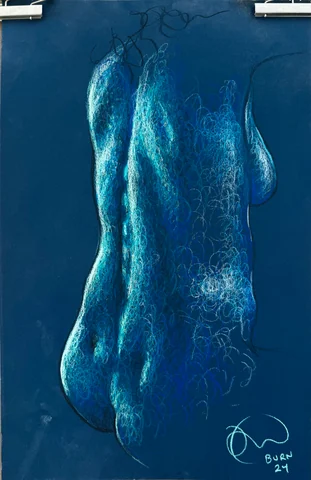 Seated figure, back view by Riley Adamson