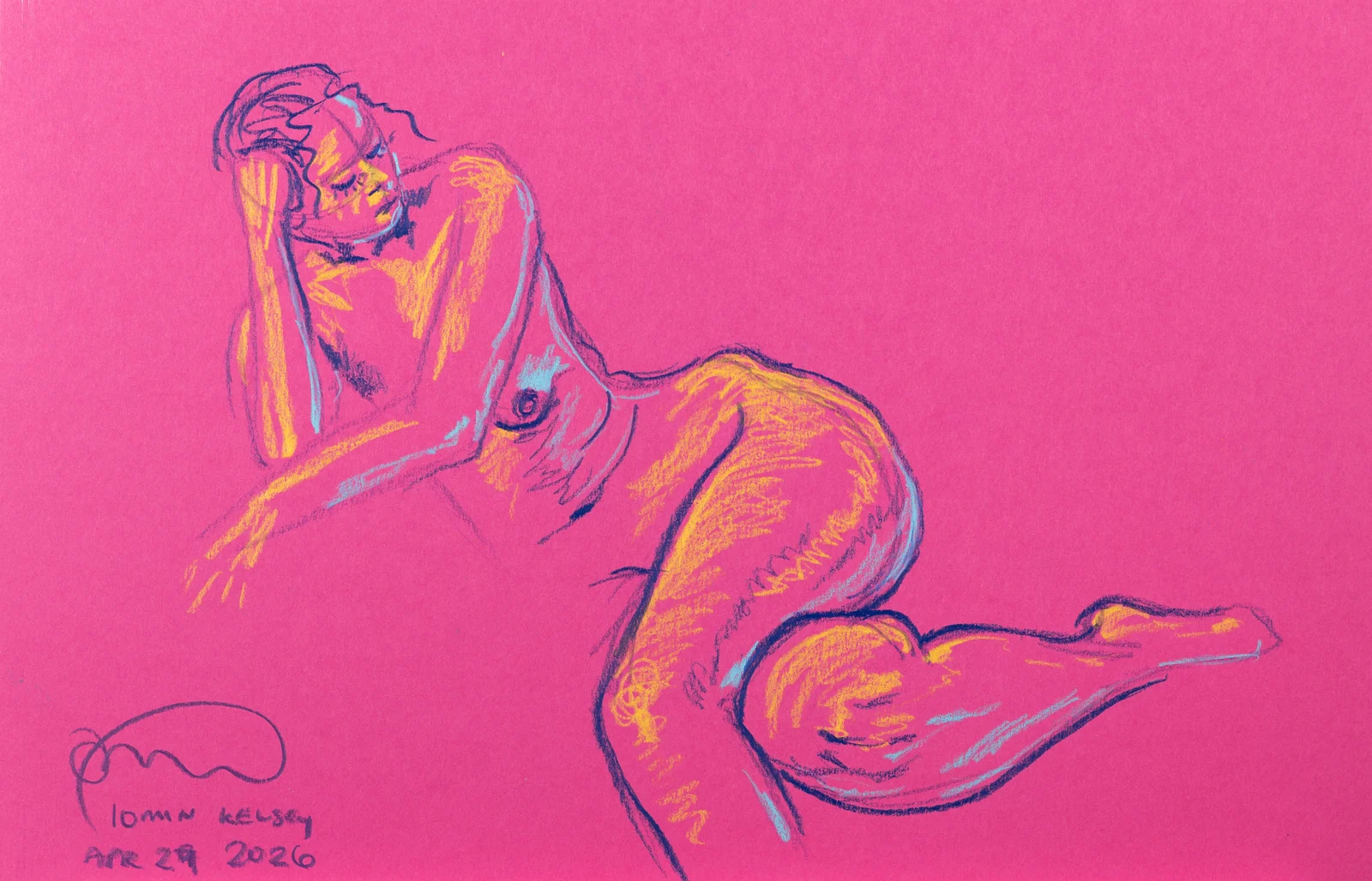 Seated figure, side view by Riley Adamson