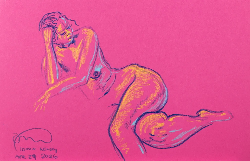 Seated figure, side view by Riley Adamson