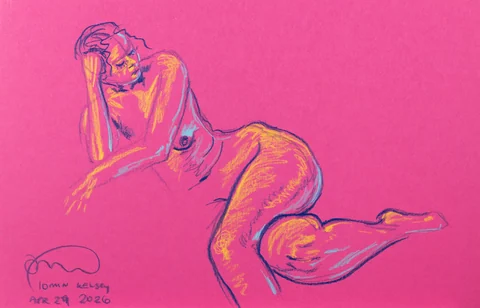 Seated figure, side view by Riley Adamson