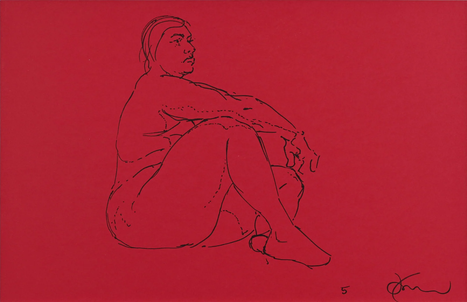 Seated figure, back view by Riley Adamson