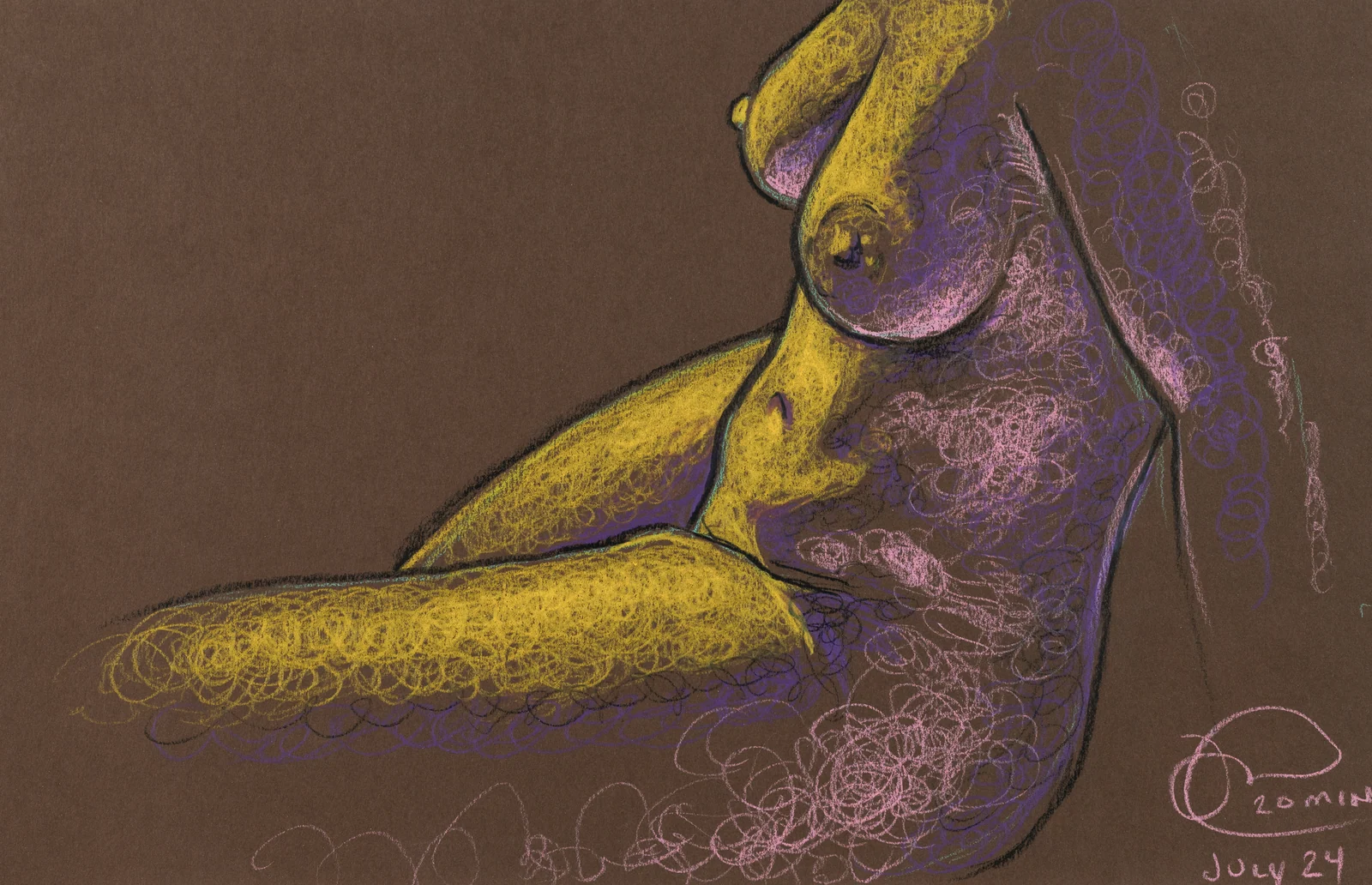 Seated figure, front view by Riley Adamson