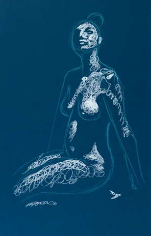 Seated figure, front view