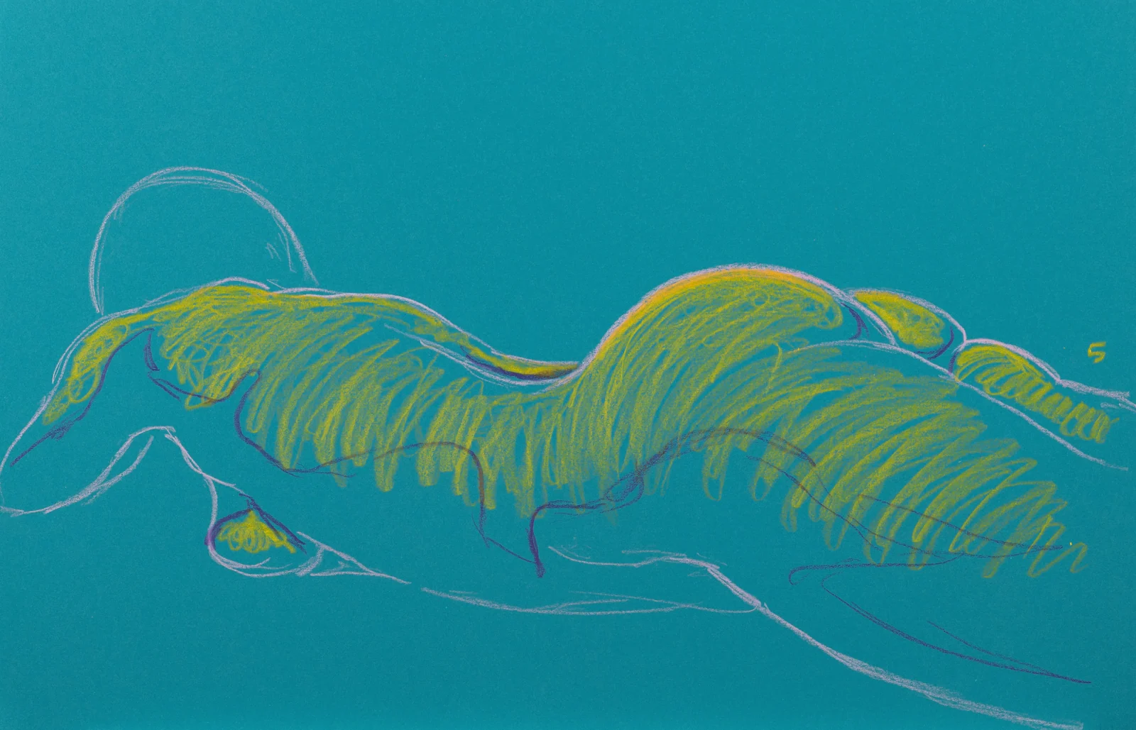 Lying-prone figure, side view by Riley Adamson