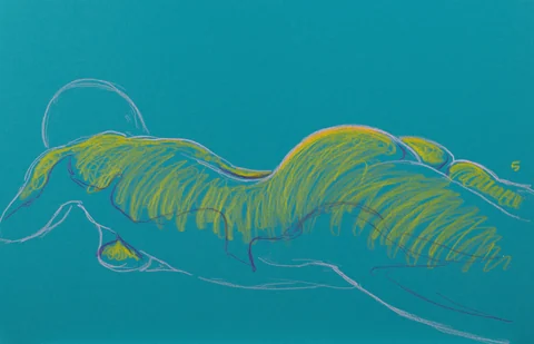 Lying-prone figure, side view by Riley Adamson