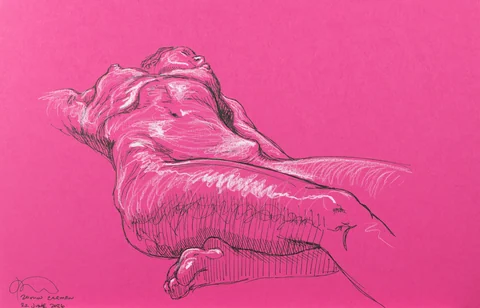Lying-supine figure, from-below view by Riley Adamson