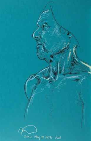 Standing figure, side view