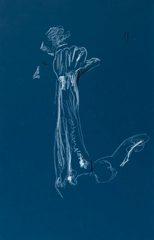 Seated figure, side view