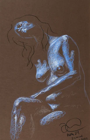 Seated figure, side view by Riley Adamson